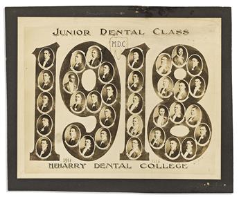 (MEDICINE.) Meharry College class photographs, diploma, and state license of a Pittsburgh dentist.